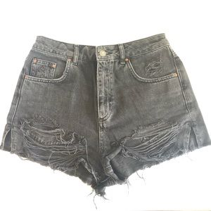 Topshop black jean shorts